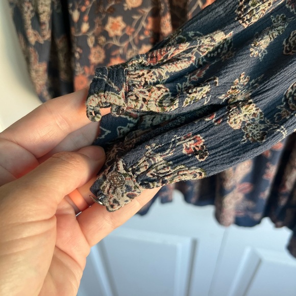 Free People Lucky Loosey Blue Floral dress/tunic  size S - Picture 5 of 8